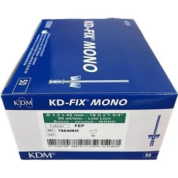 Injekční jehla KD Medical Intravenózní kanyla KDM s křidélky a bez portu 50 ks 18G zelená 1.3 x 45 mm