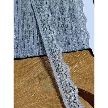 Krajka Elastická krajka šíře 20 mm šedá světlá návin 2,5 m