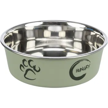 Miska pro psa TRIXIE Miska nerez s potiskem pro psy a kočky 12 cm, 0,3 l Barva: zelená