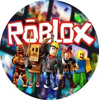 Jedlá dekorace na dort Jedlý tisk na fondánový list kruh motiv "Roblox II."průměr 20 cm