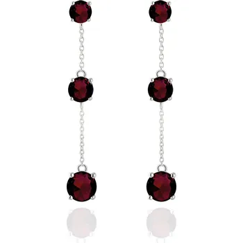 Náušnice Beneto Exclusive Elegantní stříbrné náušnice s granáty GRAAGUP2718 + 2 měsíce na vrácení zboží