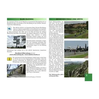 Elbe-Radweg zwischen Riesa und Ustí nad Labem - Sächsische Weinstraße 1 : 33 000