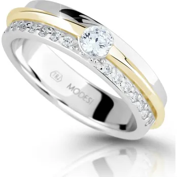 Prsten Modesi Bicolor stříbrný prsten se zirkony M16023 58 mm + 2 měsíce na vrácení zboží