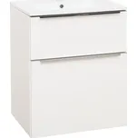 EBS Nevio Skříňka a keramické umyvadlo Slim 61 cm, bílá lesklá NEVIOSL61B