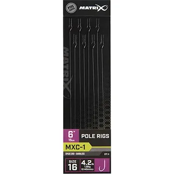 Rybářský háček Matrix MXC-1 Pole Rigs 15cm/6ins Varianta: Size 16 / 0.145mm