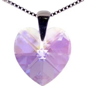 Náhrdelník Stříbrný náhrdelník SRDCE 10mm Swarovski 45 cm