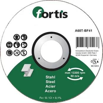 Řezný kotouč Kotouč řezný 125 x 2,5mm vypouklý na ocel FORTIS