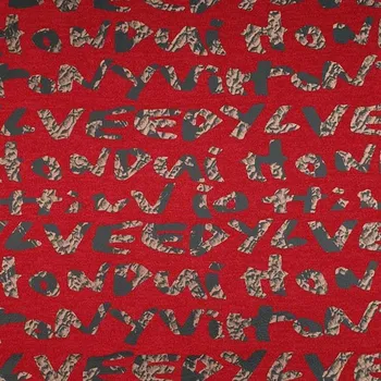 Svetrovina N6014 červená, tisk písmo, š.150