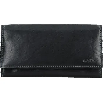 Peněženka Lagen peněženka dámská kožená černá velká V-40T black