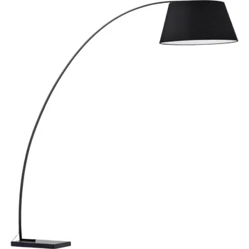 Stojací lampa Černá kovová stojací lampa s mramorem Kave Home Juhe