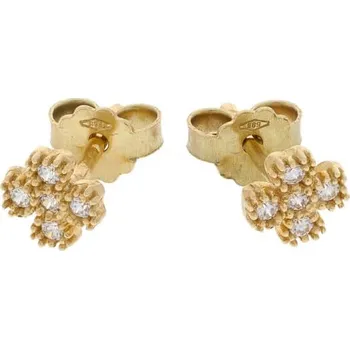 Náušnice Zlaté puzetové náušnice ve tvaru čtyřlístku