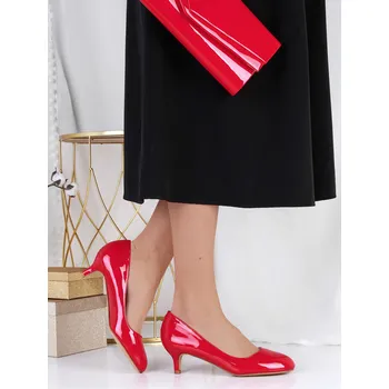 Dámské lodičky Li-Star Červené lesklé lodičky 6601-5R Velikost: 38