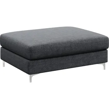 Taburet Tmavě šedá látková podnožka DEVICHY Rothe