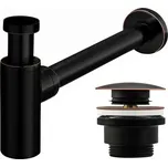 Umyvadlový sifon REA + univerzální výpust Click-Clack, černý