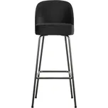 WOOOD Černá sametová barová židle Tergi 79 cm