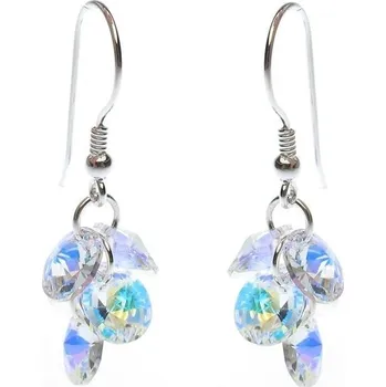 Náušnice Stříbrné náušnice HROZEN Swarovski Crystal AB Stříbro 925/1000