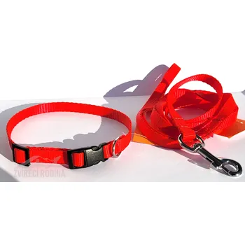 Vodítko pro psa Mr. Rozchov Obojek + vodítko pro štěňata ČERVENÝ(set)