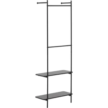 Věšák Černý kovový nástěnný věšák Kave Home Galatia 162 x 60 cm