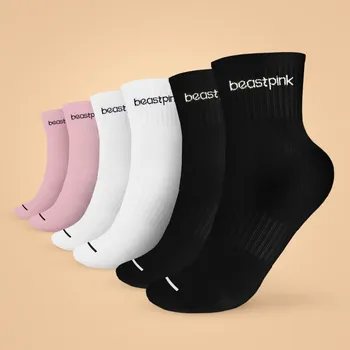 Dámské ponožky BeastPink Ponožky Midhigh Socks 3Pack White Black Pink M