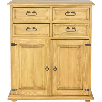 Drewmax KD812 dřevěná komoda masiv borovice rustikal (KD812 komoda STANDARD)