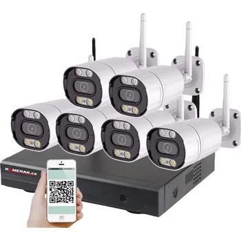 Kompletní kamerový systém Bezdrátový 6 kamerový set WiFi IP PRO WIP6-105B 3MPx, CZ menu