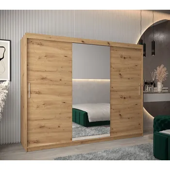 Šatní skříň Skříň s posuvnými dveřmi v šířce 250 cm TIMEA 1 - dub artisan