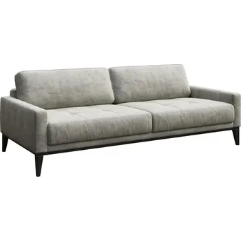 Pohovka Šedá třímístná koženková pohovka MESONICA Musso Tufted 211 cm