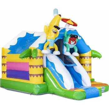 Skákací hrad Skákací Hrad se skluzavkou a stříškou | 4,9m x 4m | Letní motiv