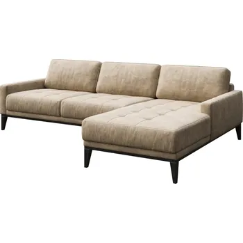 Pohovka Béžová látková rohová pohovka MESONICA Musso Tufted, pravá, 248 cm