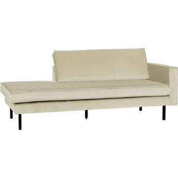 Otoman WOOOD Světle zelená sametová lenoška Raden 203 cm, pravá