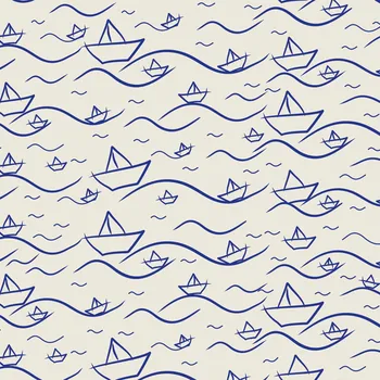 Balící papír Recyklovaný balící papír, potištěný originální kresbou od Alči, modré vlny, rozměr 90x134cm