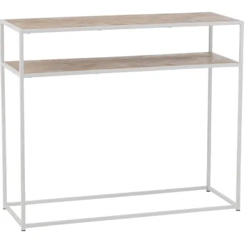 Toaletní stolek Dřevěný toaletní stolek J-line Zigtem 100 x 35 cm s bílou konstrukcí