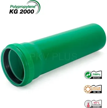 Kanalizační potrubí KG 2000 KGEM trubka s hrdlem DN315 PP SN10 1 M