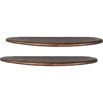 police WOOOD Set dvou nástěnných ořechových polic Ivy 50 cm