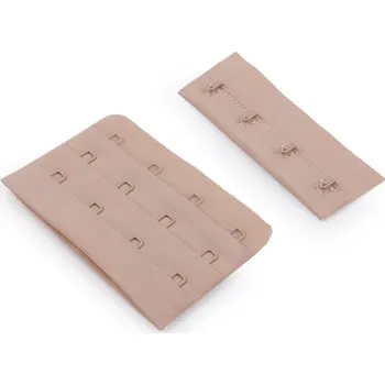 Zapínání na podprsenky, plyš šíře 75 mm čtyřřadé, barva 2 tělová