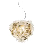 SLAMP VELSL00WHG01T00000EU Veli Aurea Large, bílo-zlaté závěsné svítidlo s čirým kabelem, 4x12W E27, prům. 60cm