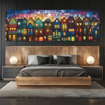 Obraz Obraz na plátně - Zářivá ulička v Brickels FeelHappy.cz Velikost obrazu (šířka x výška): 60 x 20 cm