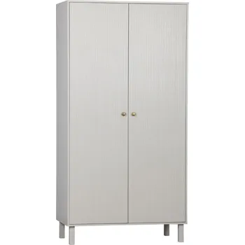 Šatní skříň WOOOD Šedá borovicová šatní skříň Madine 194,5 x 99,5 cm