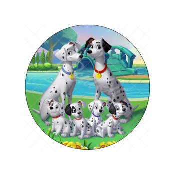 Jedlá dekorace na dort 101 DALMATINŮ řeka, VARIANTA Jedlý papír 794