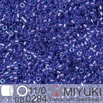 Korálek Korálky Miyuki Delica 11/0. Barva Spkl Purple Lined Aqua Luster DB0284. Balení 5g