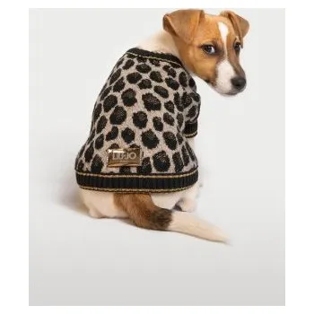 Dámský svetr LIU JO Strakatý žakárový pletený svetr s pruhovaným žebrovaným okrajem vel. S