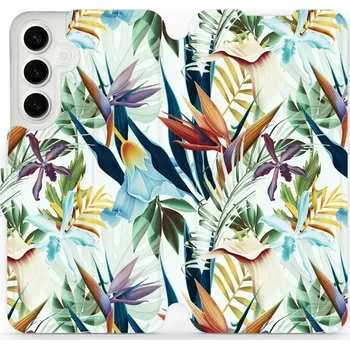 Pouzdro na mobilní telefon Flipové pouzdro Mobiwear - Samsung Galaxy S24 Plus - M071P Flóra (Knížkové flip pouzdro, obal, kryt na mobil Samsung Galaxy S24 Plus - M071P Flóra, materiál Umělá kůže + TPU - ochrana 360°, stojánek, silikonová vanička, magnetické zavírání)
