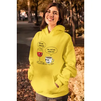 Dámská mikina Dámská mikina Víno a káva Barva: Žlutá, Velikost: XS