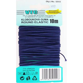 Textilie Klobouková guma 1,2mm 10m - 7703 - tmavě modrá