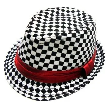 Klobouk Dětský klobouk, vzor šachovnice