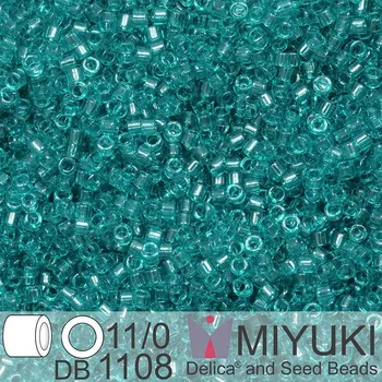 Korálek Korálky Miyuki Delica 11/0. Barva Tr Caribbean Teal DB1108. Balení 5g.