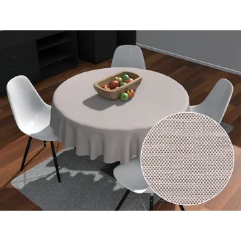 ubrus Teflonový kulatý ubrus TF-066 Béžový režný Ø 40 cm