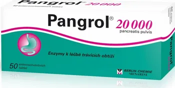 Lék na žaludek, slinivku a játra Pangrol 20000 50 tbl.