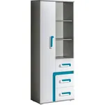 Skříň kombinovaná ORAKI IV, antracit/tyrkys +možnost VÝNOSU + vyzvednutí ZDARMA