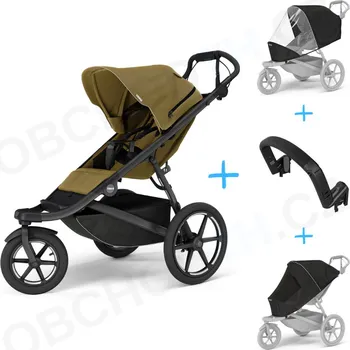 Kočárek Set 4v1 Thule Urban Glide 3 Nutria green 2024 + pláštěnka + ochranná síť + madlo